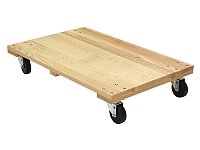 Hardwood Solid Deck Dolly with Non Marking Casters 24