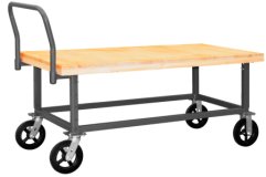 Durham Mfg. Adjustable Height 1,800 lb. 14 Gauge Steel Working-Height Platform Truck 24 x 48